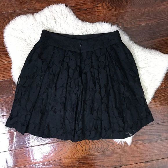 LOFT Dresses & Skirts - 3/$15 LOFT Black Lace Overlay Full A-line Skirt 6